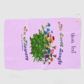 Serviette De Golf La Terre Rire En Fleurs Inspiration Personnalisée (Horizontal)