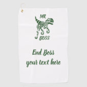 Serviette De Golf La terreur des dinosaures antiques du Raptor vert (Devant)