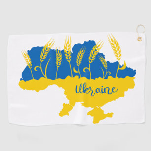 Serviette De Golf La typographie ukrainienne et l'oreille au blé sur