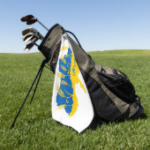 Serviette De Golf La typographie ukrainienne et l'oreille au blé sur (Vert)