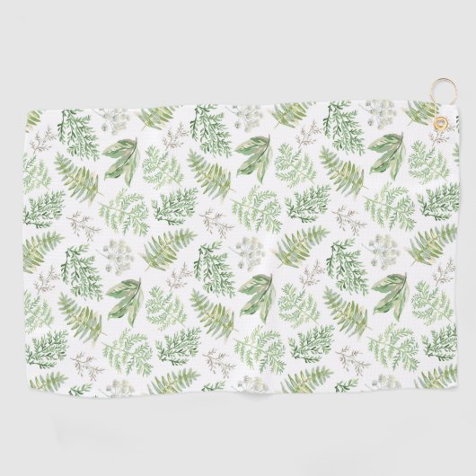 Serviette De Golf La verdure de forêt modèlent (Horizontal)