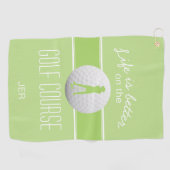 Serviette De Golf La vie est meilleure Femme Golfeuse Monogrammed Gr (Horizontal)