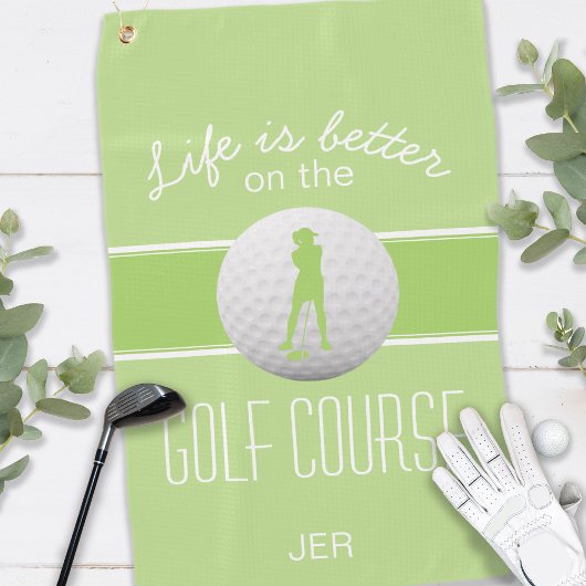 Serviette De Golf La vie est meilleure Femme Golfeuse Monogrammed Gr