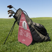 Serviette De Golf La vie est meilleure Golf Citation Initiales Rouge (Vert)