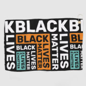 Serviette De Golf La vie noire est importante Typographie Bleue simp (Horizontal)