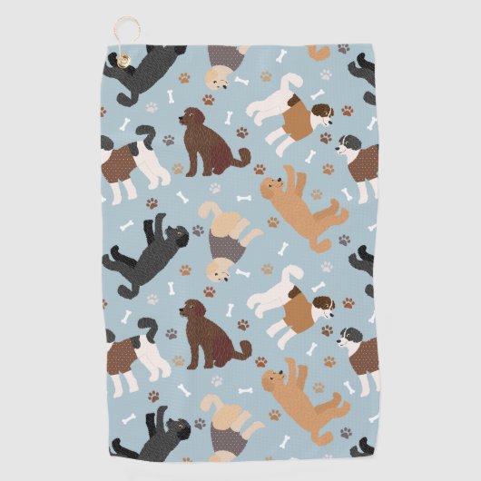 Serviette De Golf Labradoodle / Goldendoodle Bones and Paws (Devant)