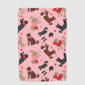 Serviette De Golf Labradoodle / Goldendoodle Valentine Motif (Devant)