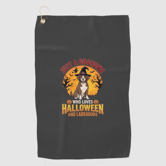 Serviette De Golf Labrador Halloween Grand-mère Conception de chien_ (Devant)