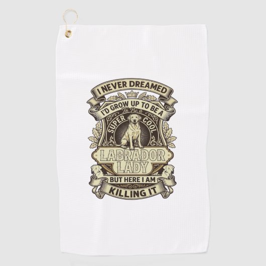 Serviette De Golf Labrador Lady Dog Crown Shield_1 (Devant)
