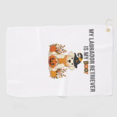 Serviette De Golf Labrador Retriever Halloween Chien drôle Éffrayant (Horizontal)
