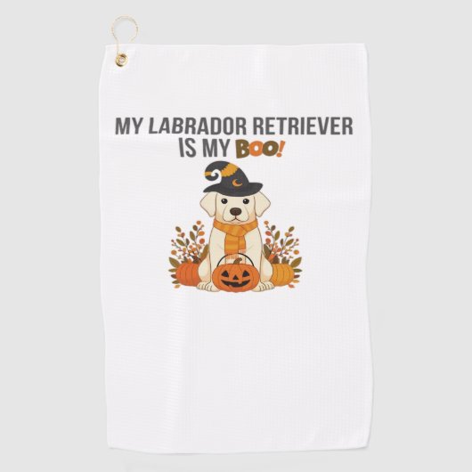 Serviette De Golf Labrador Retriever Halloween Chien drôle Éffrayant (Devant)