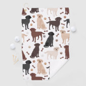 Serviette de golf Labrador Retriever Paws and Bone (En situation)