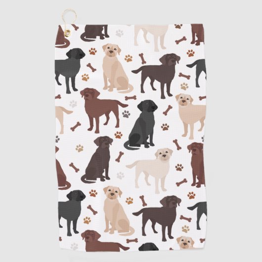 Serviette de golf Labrador Retriever Paws and Bone (Devant)