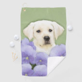 Serviette De Golf Labrador Retriever Puppy Painting Original Chien A (En situation)
