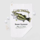 Serviette De Golf Lac sur mesure/Date North Dakota Bass Fishing Town (En situation)