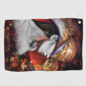 Serviette de golf Lady d'automne - Peinture Art (Horizontal)