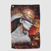 Serviette de golf Lady d'automne - Peinture Art (Devant)
