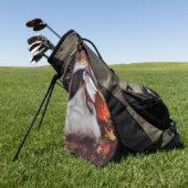 Serviette de golf Lady d'automne - Peinture Art (Vert)