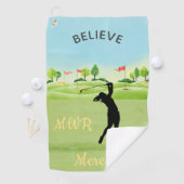 Serviette De Golf Lady Golfer Greens Pittoresques Putting Monogramme (En situation)
