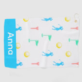 Serviette De Golf Lady Golfer Icon Pattern Personalized  (Horizontal)