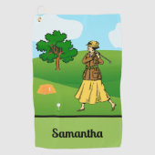 Serviette De Golf Lady Golfer se prépare à partir (Devant)