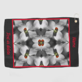Serviette De Golf Ladybug Sur Fleur De Dogwood Abstrait Personnalisé (Horizontal)