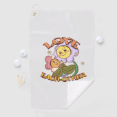 Serviette De Golf L'Amour L'Un L'Autre | Design floral lunaire (En situation)