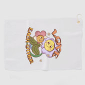 Serviette De Golf L'Amour L'Un L'Autre | Design floral lunaire (Horizontal)