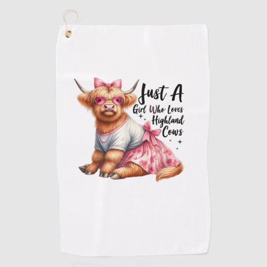 Serviette De Golf L'Amoureux Des Vaches Juste Une Fille Qui Aime La (Devant)