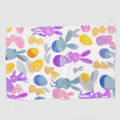 Serviette De Golf lapin avec oeufs de pâques (Horizontal)