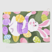 Serviette De Golf lapin avec oeufs de pâques (Horizontal)