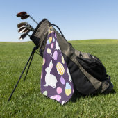Serviette De Golf lapin avec oeufs de pâques (Vert)
