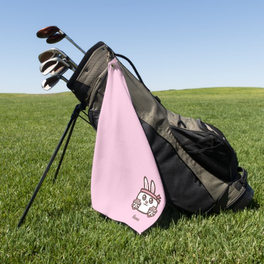 Serviette De Golf Lapin de dessin animé (Vert)