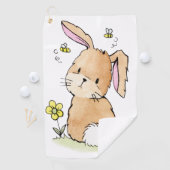 Serviette De Golf Lapin de Pâques et abeilles (En situation)