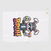 Serviette De Golf Lapin de Pâques Mème Bruh  Drôle 6 7 Œufs de Pâque (Horizontal)