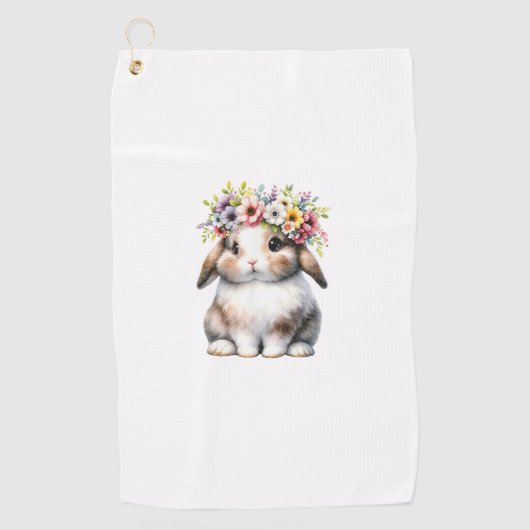 Serviette De Golf Lapin de Pâques pour femmes filles - Fleur de Lapi (Devant)