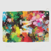 Serviette De Golf L'Art Abstrait Moderne De Couleurs. (Horizontal)