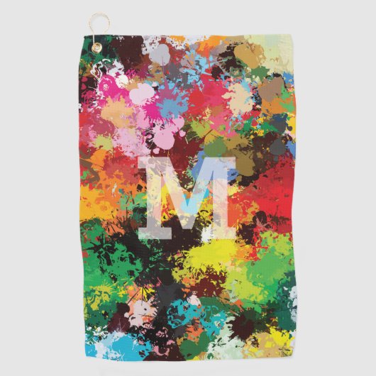 Serviette De Golf L'Art Abstrait Moderne De Couleurs. (Devant)