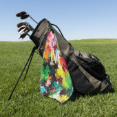 Serviette De Golf L'Art Abstrait Moderne De Couleurs. (Vert)