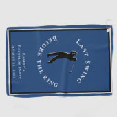 Serviette De Golf Last Swing Before The Ring Blue Bachelor Party (Horizontal)