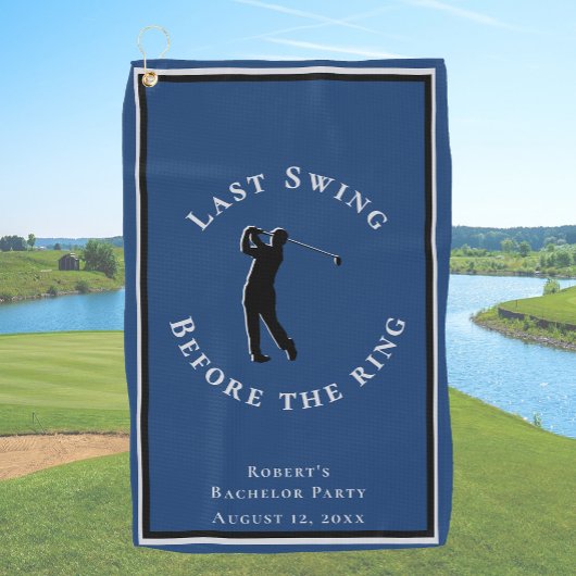 Serviette De Golf Last Swing Before The Ring Blue Bachelor Party