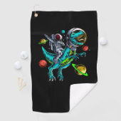 Serviette De Golf L'astronaute à cheval T-Rex Dinosaur (En situation)
