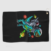 Serviette De Golf L'astronaute à cheval T-Rex Dinosaur (Horizontal)