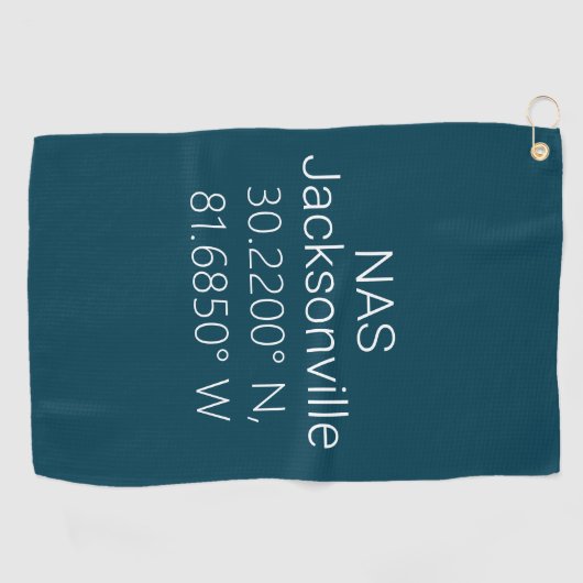 Serviette De Golf Latitude Longitude NAS Jacksonville (Horizontal)