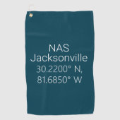Serviette De Golf Latitude Longitude NAS Jacksonville (Devant)