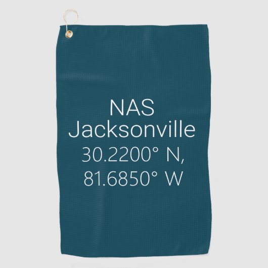 Serviette De Golf Latitude Longitude NAS Jacksonville (Devant)