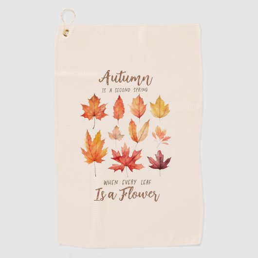 Serviette De Golf L'automne est le deuxième printemps - Feuilles d'a (Devant)
