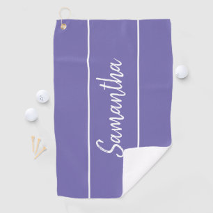 Serviette De Golf Lavande moderne Purple Main Lettre Nom du script