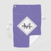 Serviette De Golf Lavande Purple Script Personnalisé Monogramme (En situation)