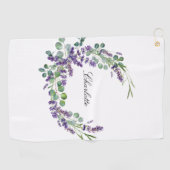 Serviette De Golf Lavender eucalyptus nom de la végétation script (Horizontal)